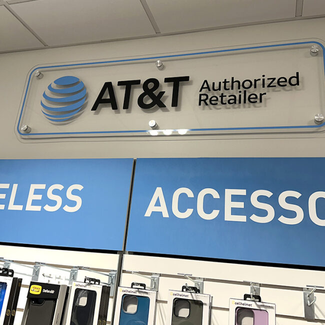 AT&T Wireless Interior Glass Signage